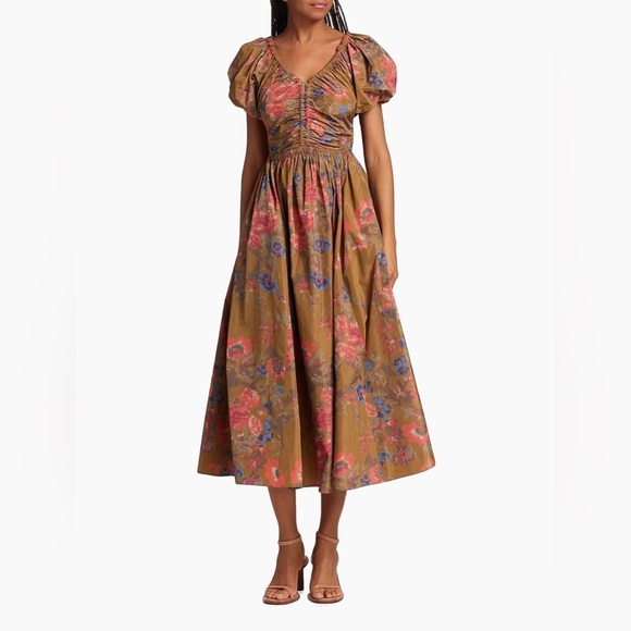 Ulla Johnson Dresses & Skirts - Ulla Johnson Cecile Floral Fit & Flare Midi-Dress, Size 2